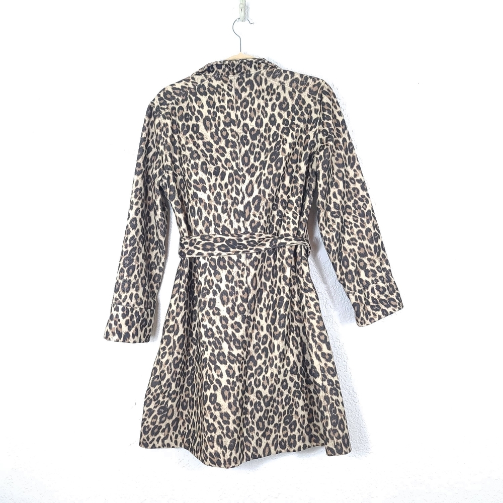 Chico’s Leopard Animal Print Belted Trench Coat – Fall Wrap Jacket – Small - Picture 9 of 12